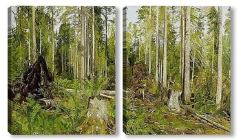 Модульная картина Сосновый лес
