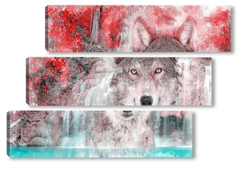 Модульная картина Взгляд волка