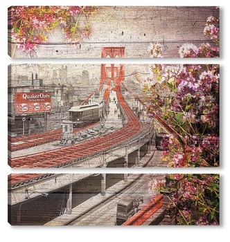 Модульная картина Бруклинский мост 1903 год