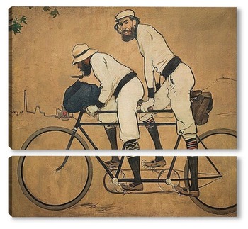 Модульная картина Рамон Касас и Пере Ромеу на велосипеде