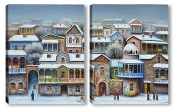 Модульная картина Зимный  тбилиси