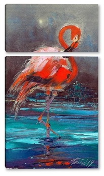 Модульная картина Розовый фламинго