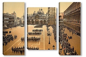 Модульная картина Военное обозрение на месте Святого Марка, Венеция, Италия