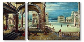 Модульная картина Двор ренессанского дворца
