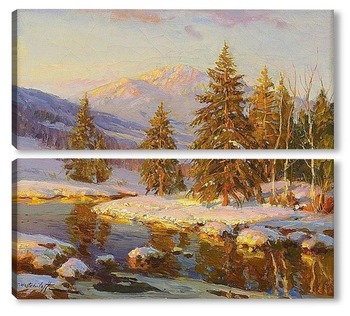 Модульная картина Зимний закат, 1938