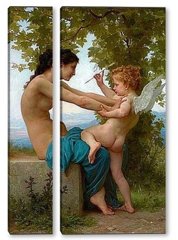 Модульная картина Девушка и Купидон (1880)