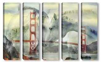 Модульная картина "Золотые ворота" Сан-Франциско