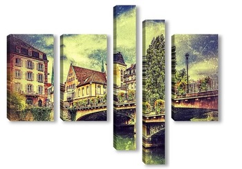Модульная картина Страсбургский мостик