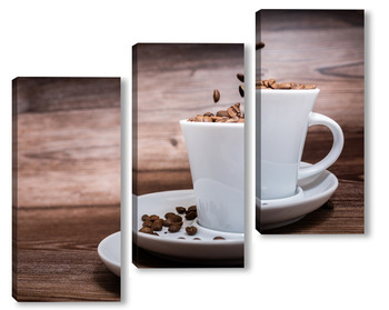 Модульная картина Coffee Cup on brown background