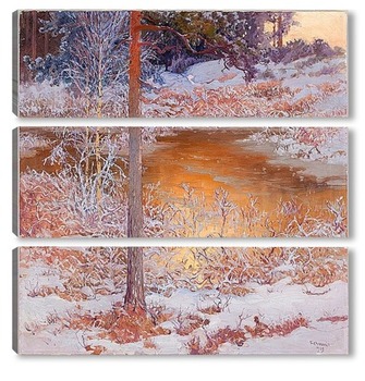 Модульная картина Зимний пейзаж.