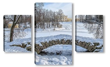 Модульная картина Зима в Павловске.