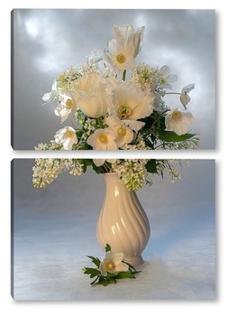 Модульная картина Букет из белых цветов