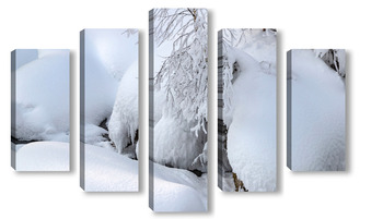 Модульная картина Зимний пейзаж на Горном Алтае