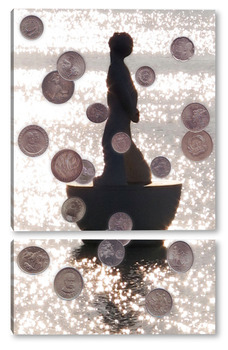 Модульная картина Дождь из монет 