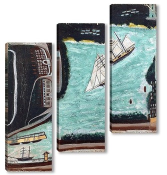 Модульная картина Шхуна Беата, Пензанс, залив Моунт, и гавань Ньюлин