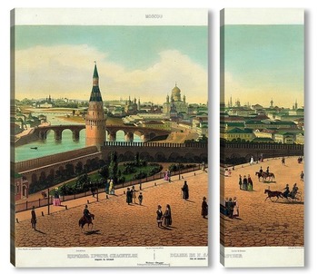 Модульная картина Церковь Христа Спасителя видна с Кремля 1845  –  1850