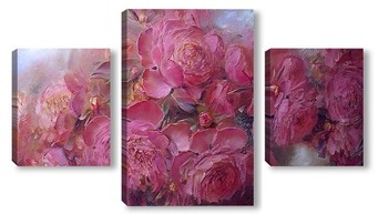 Модульная картина Розовые пионы