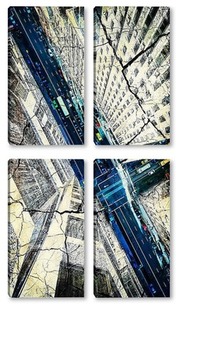 Модульная картина Вид сверху на город