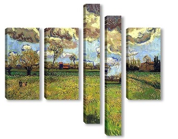 Модульная картина Пейзаж под грозовым небом, 1888