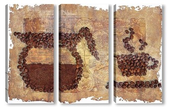 Модульная картина Картина из зерен кофе