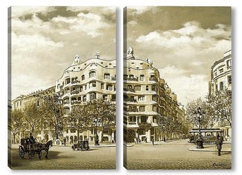 Модульная картина Старая Барселона. Каса-Мила