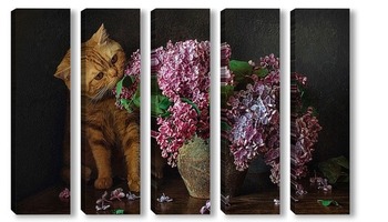 Модульная картина Сирень и Рыжий