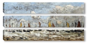 Модульная картина Рыболовный флот на голандском побережье
