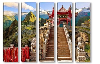 Модульная картина Храм в Китае