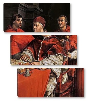 Модульная картина Портрет папы Льва X с кардиналами Джулио де Медичи и Луиджи де Р
