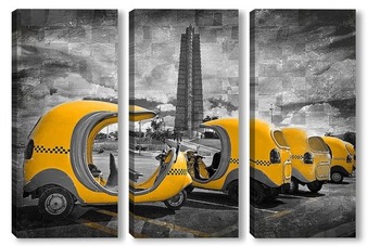 Модульная картина Такси в Гаване
