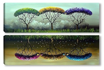 Модульная картина Colorfull Forest