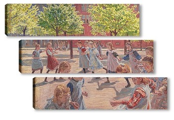 Модульная картина Играющие дети на площади Ингхев