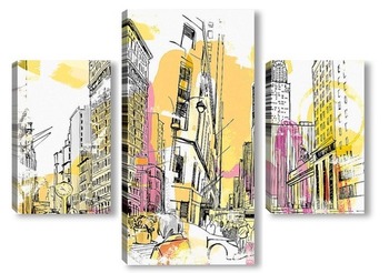 Модульная картина Улицы Нью-Йорка