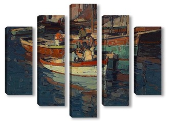 Модульная картина Бретонские рыбаки, Конкарно, Франция