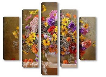 Модульная картина Сентябрьское разноцветье
