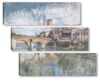 Модульная картина Мост Понте Пьетра в Вероне