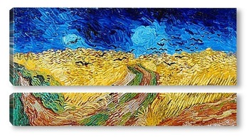 Модульная картина Вороны над пшеничным полем
