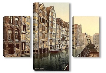Модульная картина Канал,Гамбург, Германия. 1890-1900 гг