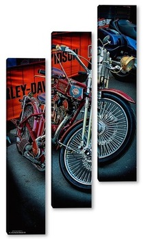 Модульная картина Урбанометрия. Harley-Davidson. Oldstyle.
