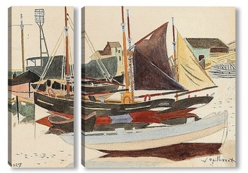 Модульная картина Верфи в порту в Остенде