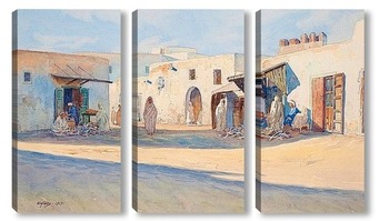 Модульная картина Уличная сцена из Туниса
