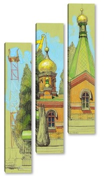Модульная картина Измаил. Церковь на Дунае.