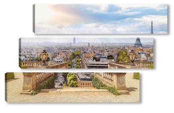 Модульная картина Париж в лучах солнца