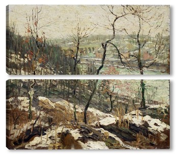 Модульная картина Пейзаж возле реки Гарлем