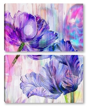 Модульная картина Синие тюльпаны