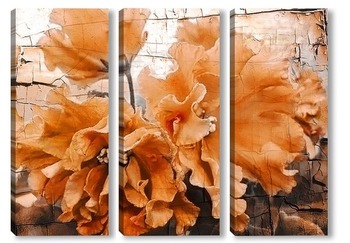 Модульная картина Цветы. Сепия