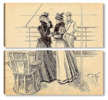 Модульная картина Беседы у моря, 1898