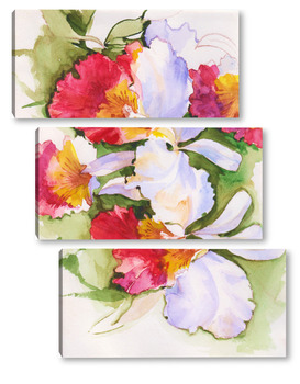 Модульная картина Цветы на 8 марта, цветы на юбилей, красивый букет