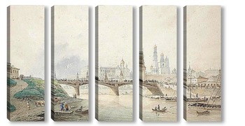 Модульная картина Вид на Московский Кремль со стороны реки