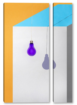 Модульная картина Геометрический натюрморт с Тенью от фиолетовой лампочки 
